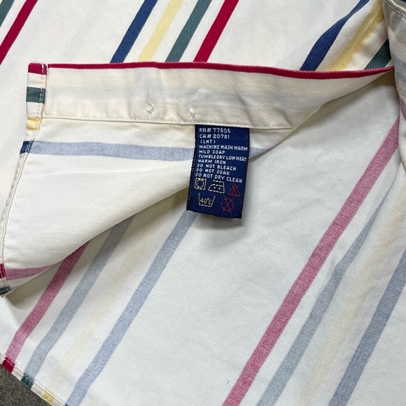 Vintage Tommy Hilfiger Multi Stripe 90s Y2K Button Down Short Sleeve Shirt - Picture 6 of 9